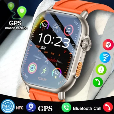 2024 New Smart Watch 9 NFC BT Call Heart Rate Sport Fitness Waterproof 2.02 Inch Amoled Screen 300Mah Men Women For Men Watch