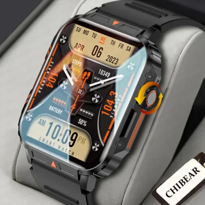 2024 New Smart Watch Men 1.95 Inch Large Screen Health Monitoring Bluetooth Call IP68 Waterproof GPS Military Sports SmartWatch