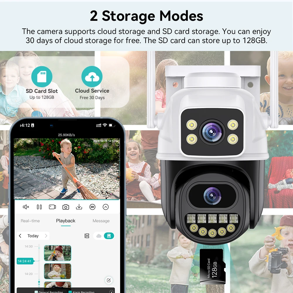 HD 4K 8MP WIFI PTZ IP Camera Dual Lens Smart Home Night Vision Human Detection Outdoor 4MP CCTV Security Camera ICSEE APP - Image 5