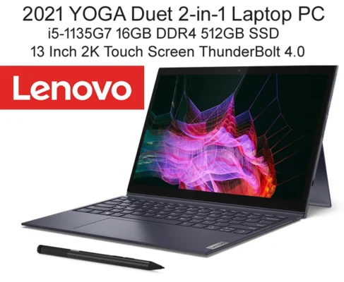 High-end Lenovo 2-in-1 Laptop PC 13 Inch Yoga Duet Touch Tablet+Keyboard i5-1135G7 16GB 512GB SSD 2160x1350 Touch ThunderBolt4