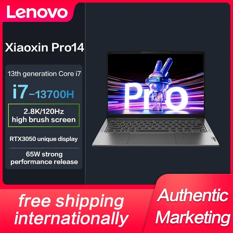 Lenovo XiaoXin Pro 14 2023 Slim Laptop Intel I5-13500H/i7-13700H Iris Xe 14-inch IPS 120Hz 2.8K Full Screen Notebook