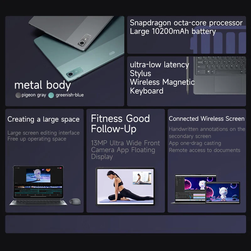 Lenovo Xiaoxin Pad Pro 12.7 2023 Snapdragon 870 Android 13 LCD 2.9K 144Hz 8GB 128GB/256GB 10200mAh Battery Front 13MP tablet - Image 2