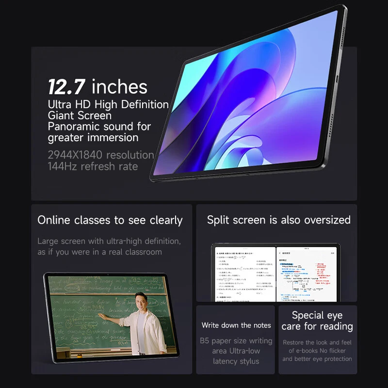 Lenovo Xiaoxin Pad Pro 12.7 2023 Snapdragon 870 Android 13 LCD 2.9K 144Hz 8GB 128GB/256GB 10200mAh Battery Front 13MP tablet - Image 6