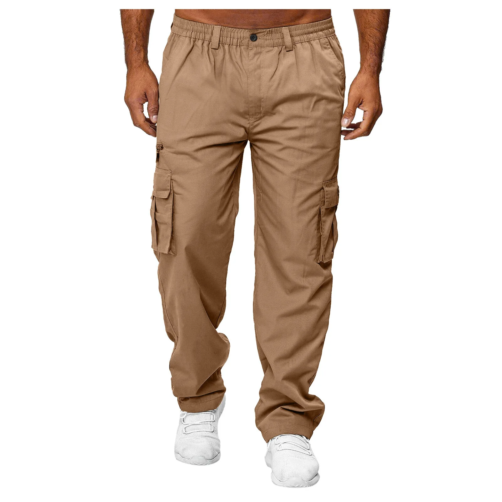 Men Cargo Pants Summer Work Trousers Stretch Waist Loose Multi Pocket Casual Trousers Pants Sports Outdoor Wearing - Image 6