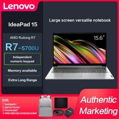 New Genuine Lenovo IdeaPad 15 2022 Slim Laptop 15.6-inch Ryzen R5-5500U/R7-5700U IPS Matte Screen Notebook