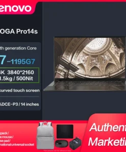 New Lenovo YOGA 14C Laptop Evo Intel Core I7-1195G7 14Inch 4K 3D Curved Touch Screen Black Leather Notebook Computer