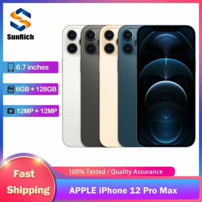 Original Apple iPhone 12 Pro Max 5G Mobile Phone Face ID NFC 128/256/512GB 6.7'' Triple 12MP IOS A14 Bionic Hexa Core SmartPhone