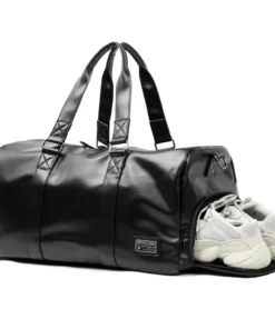 Premium Gym Bag Leather Sports Bags Wet And Dry Separation Men Handbag Fitness Weekend Zipper Travel Bag With Shoes Packet