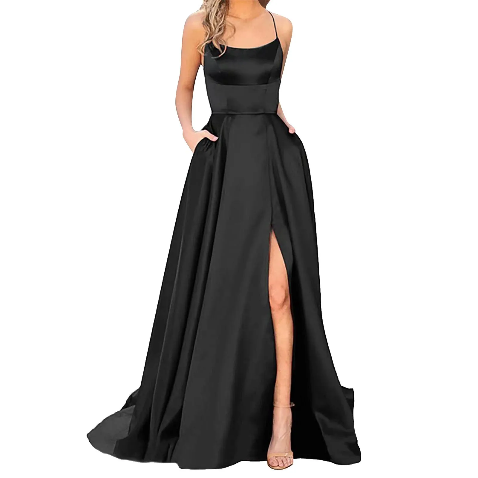 Women Dress Elegant Vintage Ladies Backless Long Dresses Wine Party Prom Wedding Floor Length Evening Dress For Women - Image 2