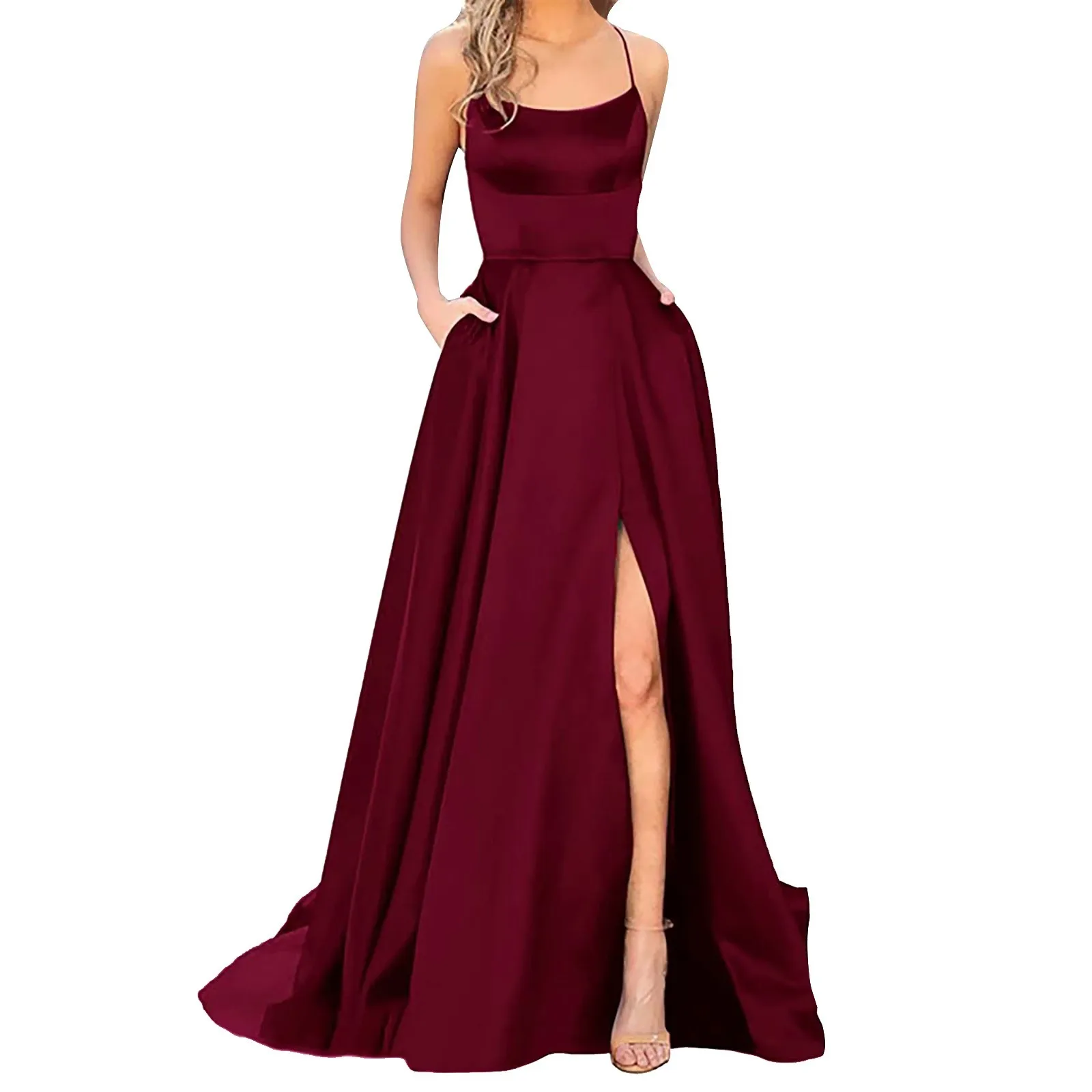 Women Dress Elegant Vintage Ladies Backless Long Dresses Wine Party Prom Wedding Floor Length Evening Dress For Women - Image 4